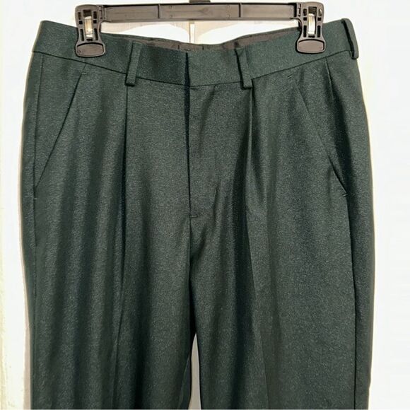 ASOS 30 x 24 Shimmery Winter Green Capri Dress Slacks Senior Ball - Picture 2 of 11